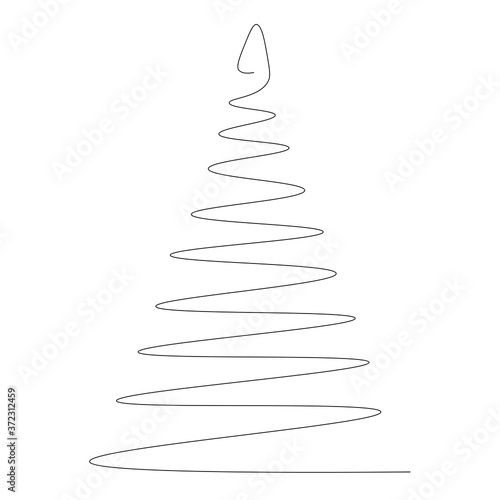 Christmas tree on white background. Vector illustration