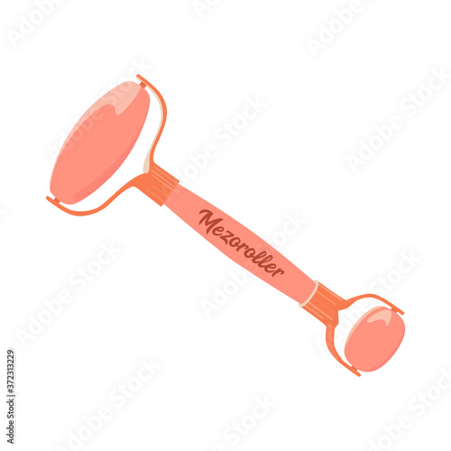 Mezoroller, skin roller cartoon color icon. Roller for mesotherapy hand drawn illustration. Derma beauty cosmetology care, massager. Vector single element in flat style isolated on white background