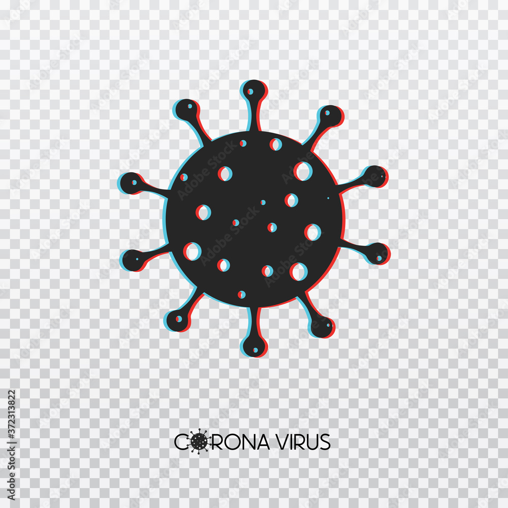 Corona virus disease named covid-19. Symbol with glitch effect. Vector illustration.