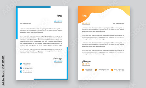 Simple creative modern letter head templates for your project design, Vector illustration.