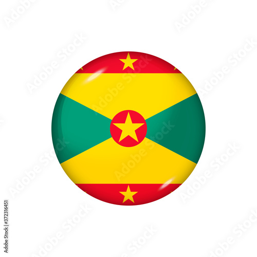 Round flag of Grenada. Vector illustration. Button  icon  glossy badge