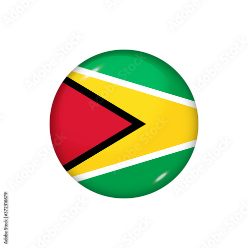 Free Download Round flag of Guyana. Vector illustration. Button, icon, glossy badge - GFXLoad