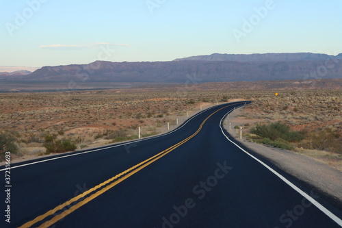 Black new road in the desert