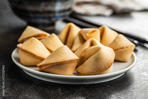 Fotografie Chinese lucky cookies. Fortune cookies.