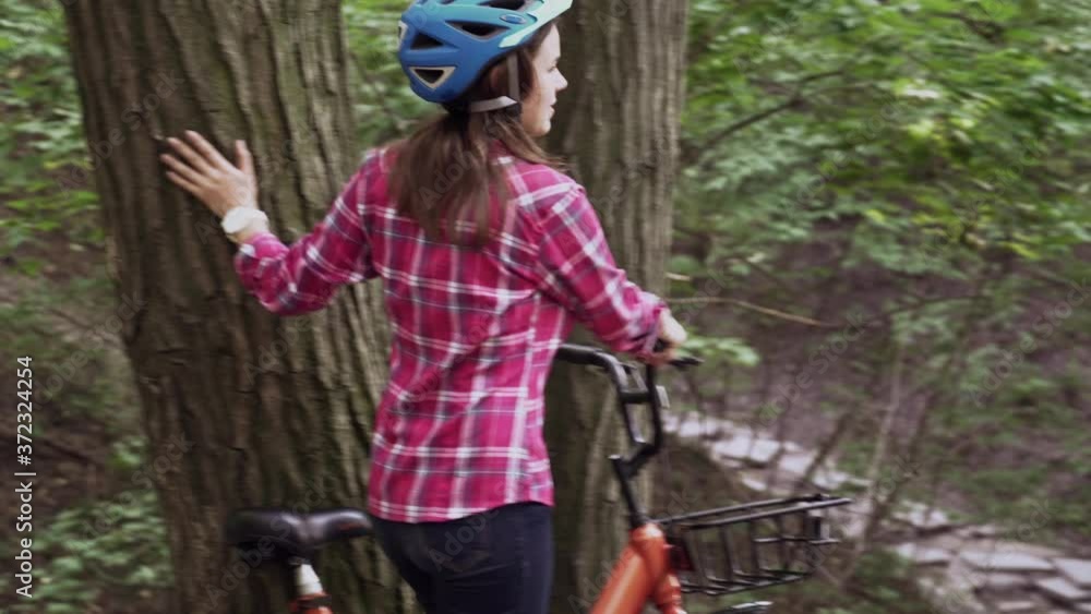girls push along bike