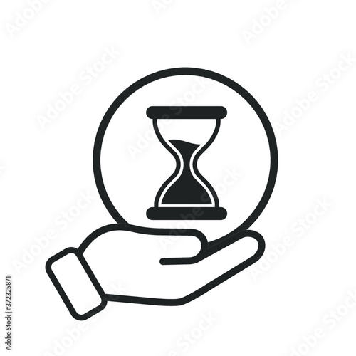 hand with hourglass sign
