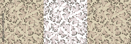 Natural festive seamless pattern for New Year banner background and holiday label design. Winter sale fair pattern. Xmas greeting card with pinecone decoration. Christmas tree illustrations.