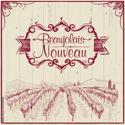 Young wine holiday Beaujolais nouveau banner design concept