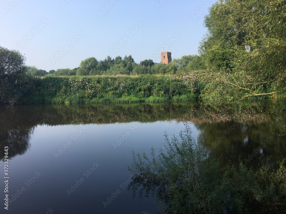 A view of the river dee at Farndon in cheshire