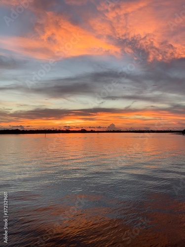 sunset over the bay