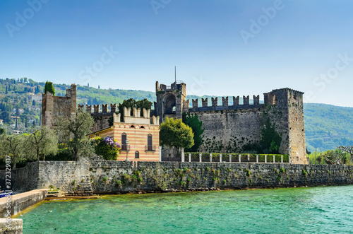 Castle Scaligero (Castello Scaligero) in Torri del Benaco. Lake Garda, Northern Italy