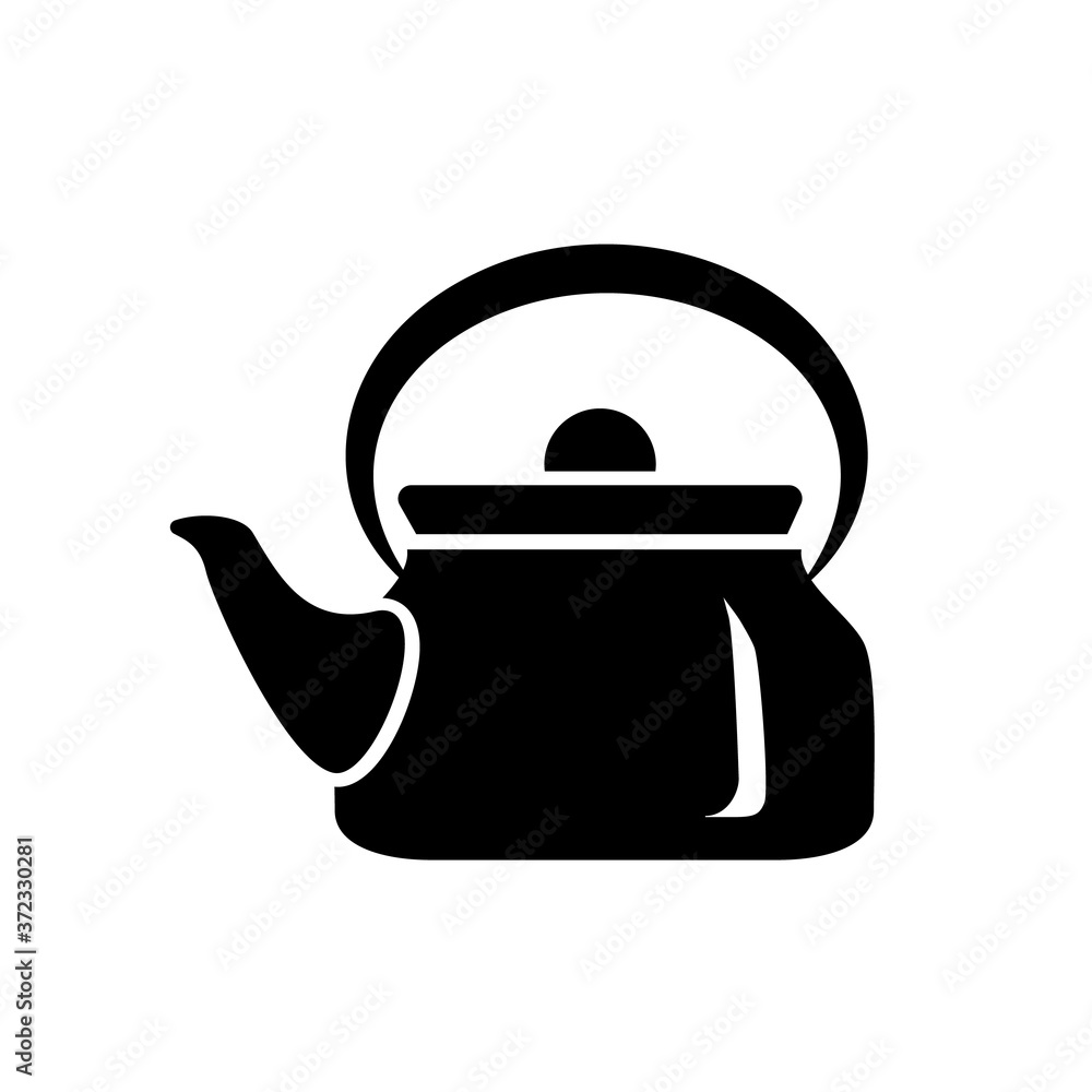 Teapot steel vector icon simple black style. Laconic simple design for the application. Ideal for hot liquids