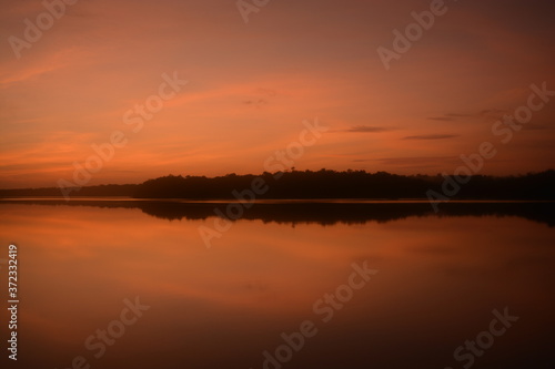 sunset over lake