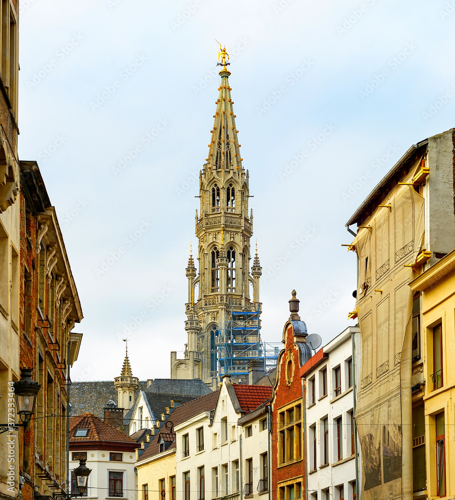 Old town, Sablon church, Brussels Old town, Sablon church, Brussels