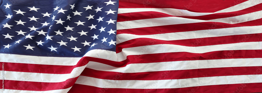 Obraz premium Rippled USA America flag stars and stripes 