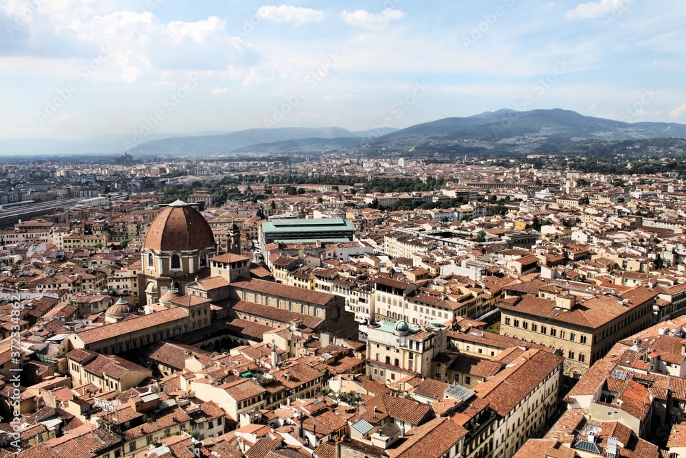 An aerial view of Florence in Italy