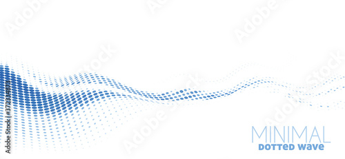 Minimal blue dotted wave, Simple vector graphics photo