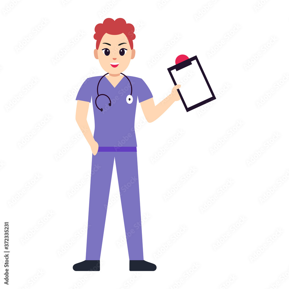 Isolated happy doctor cartoon. Doctor icon - Vector Isolated happy doctor cartoon. Doctor icon - Vector