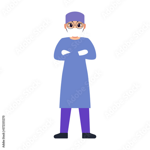 Isolated happy doctor cartoon. Doctor icon - Vector