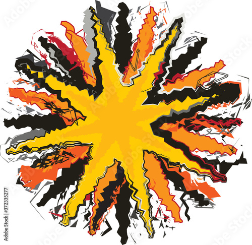 Abstract depiction of explosive chaos