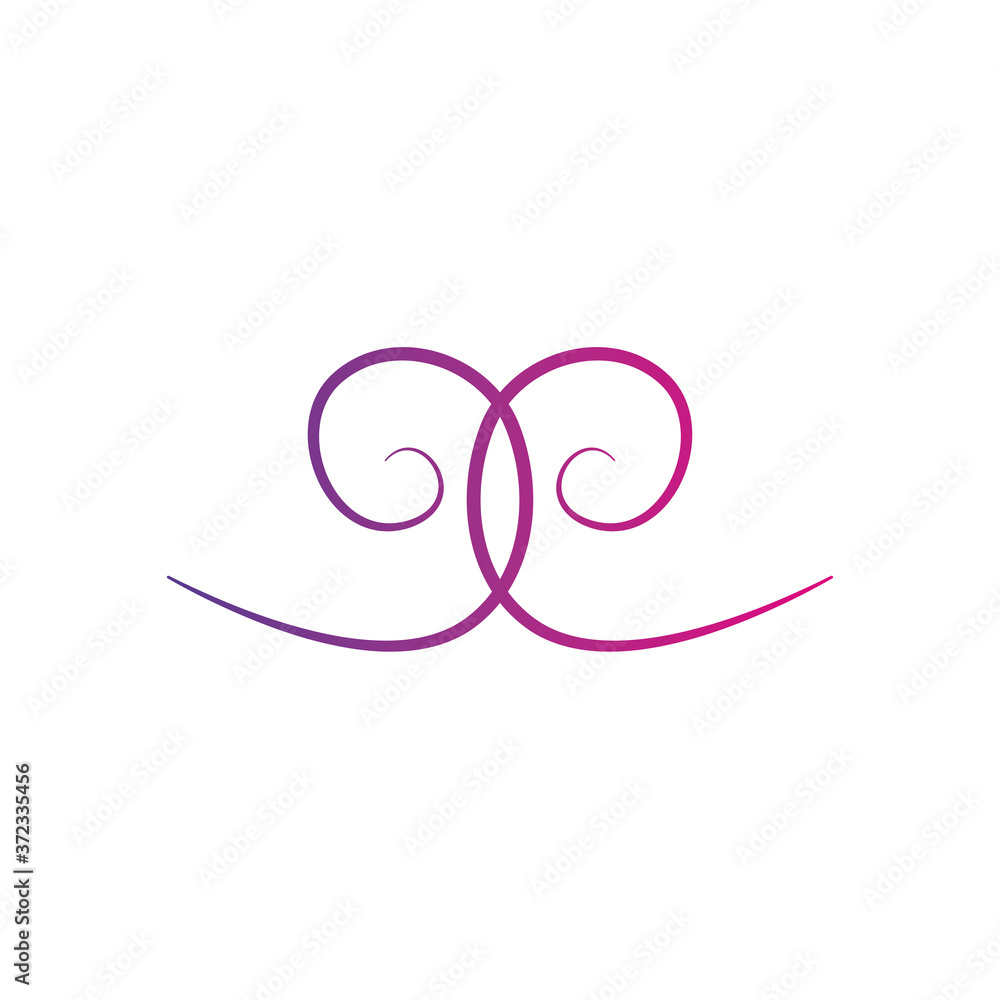 decorative curl divider icon, flat style decorative curl divider icon, flat style