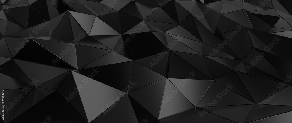 Abstract Black Polygonal Background - 3D Illustration Abstract Black Polygonal Background - 3D Illustration
