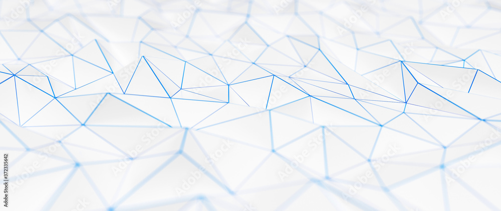 Abstract White Polygonal Background With Blue Lines - 3D Illustration Abstract White Polygonal Background With Blue Lines - 3D Illustration