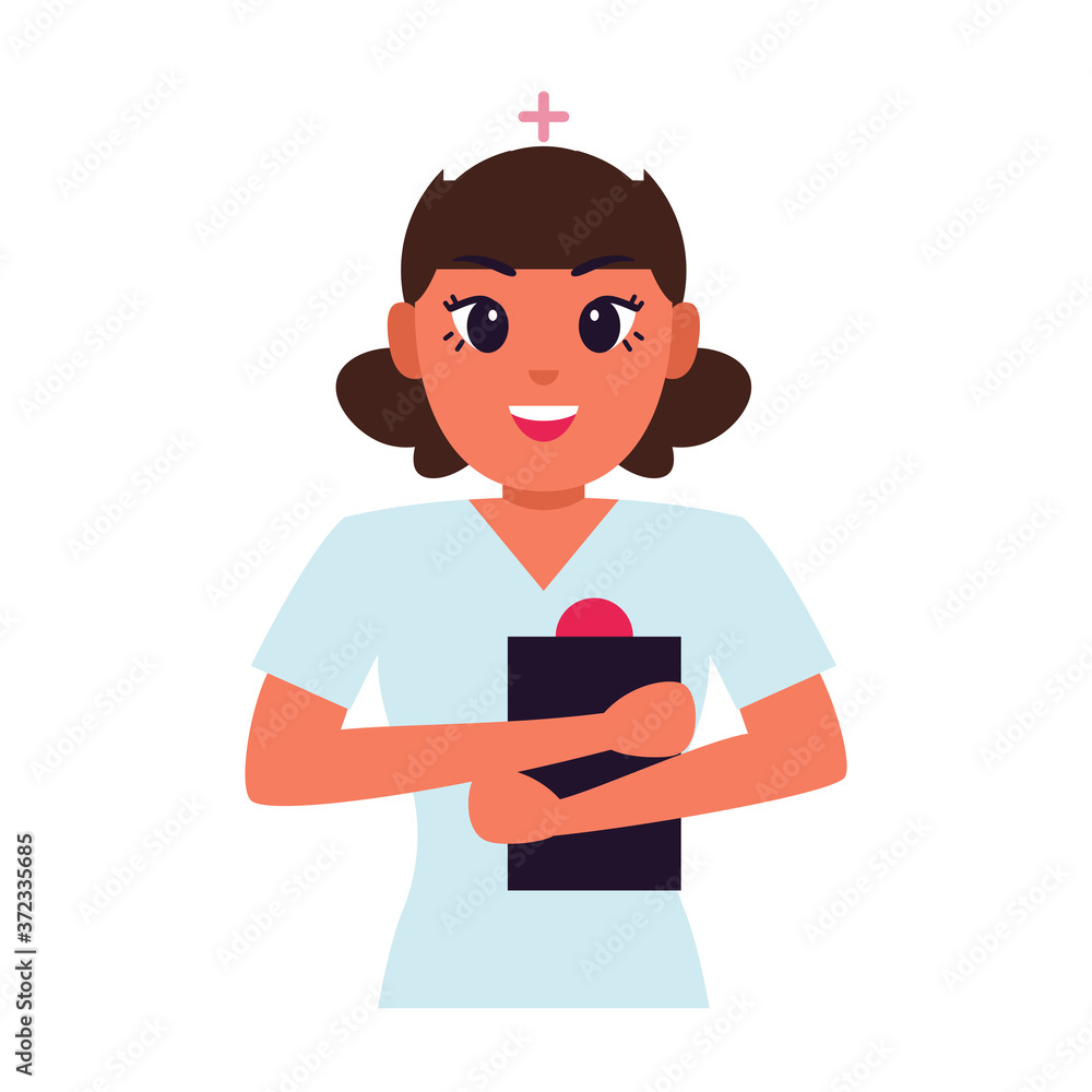Isolated nurse cartoon. Medical professional - Vector illustration