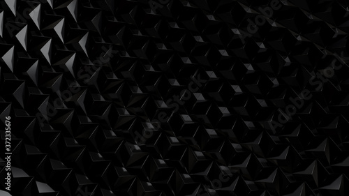 Abstract Black Polygonal Background - 3D Illustration © Levan