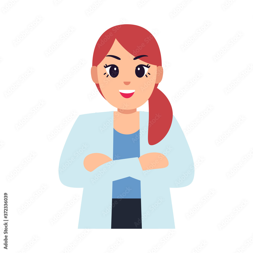 Isolated woman doctor cartoon. Medical profesional - Vector Isolated woman doctor cartoon. Medical profesional - Vector