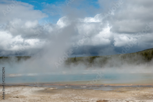Steaming Hot springs Pool in Yellowstone