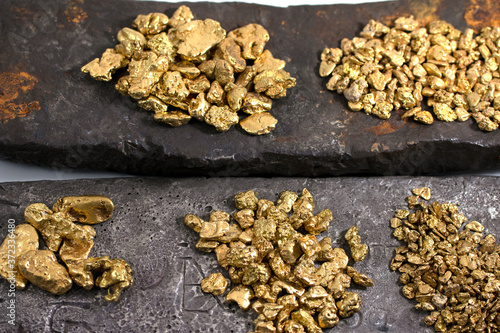 Gold Nugget On Treasure Silver Bar Atocha Shipwreck Background