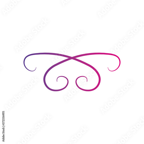 crossed swirls decoration icon  flat style