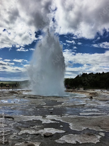 A view of a Geyser in Iceland