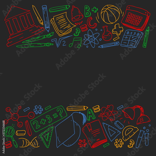 Back to School Supplies. School online e-learning  internet education. College  university.