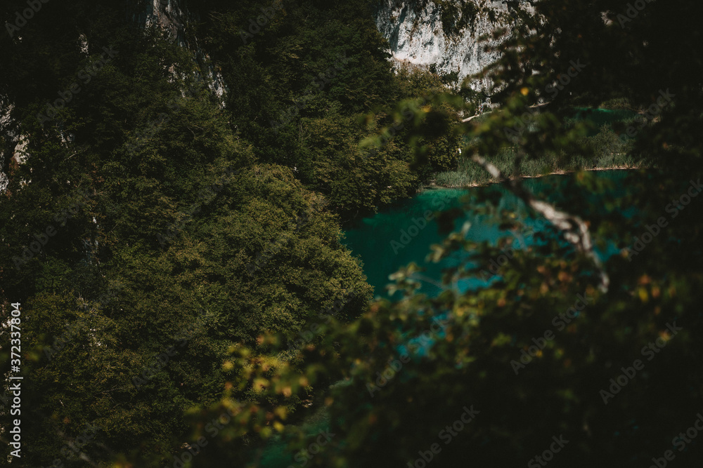 Blue water at the plitvicer seen