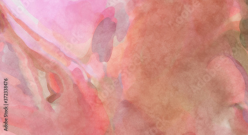 Modern painting of soothing brush strokes resembling alcohol inks. Watercolor abstract painting with pastel colors for poster, wall art, banner, card, book cover or packaging.