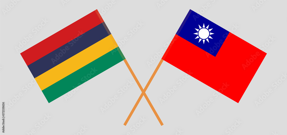 Crossed flags of Mauritius and Taiwan Crossed flags of Mauritius and Taiwan