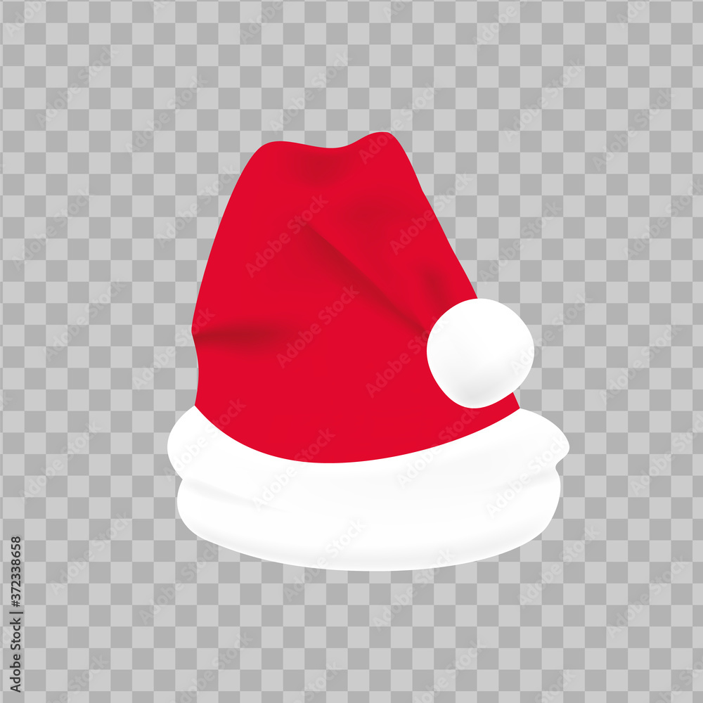 Red santa hat with white fur. Xmas clothing Red santa hat with white fur. Xmas clothing