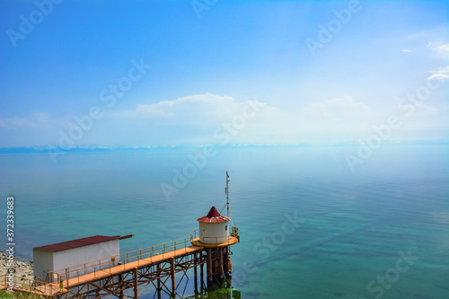 lighthouse on the shore of lake Baikal