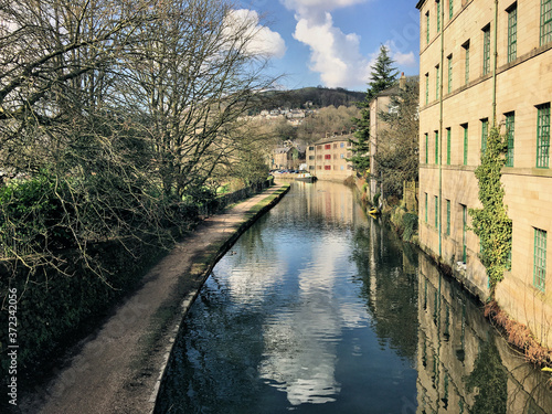 A view of the Canal in Hebden Bridge in Yorkshire