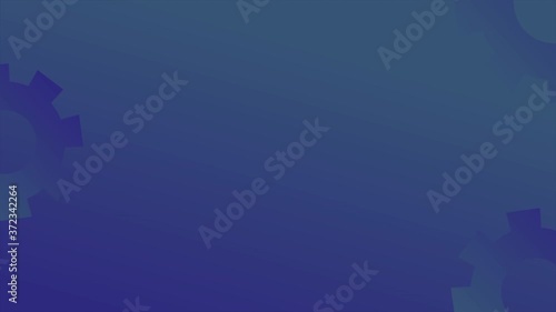 4k cartoon animation of gear rotation on blue background.