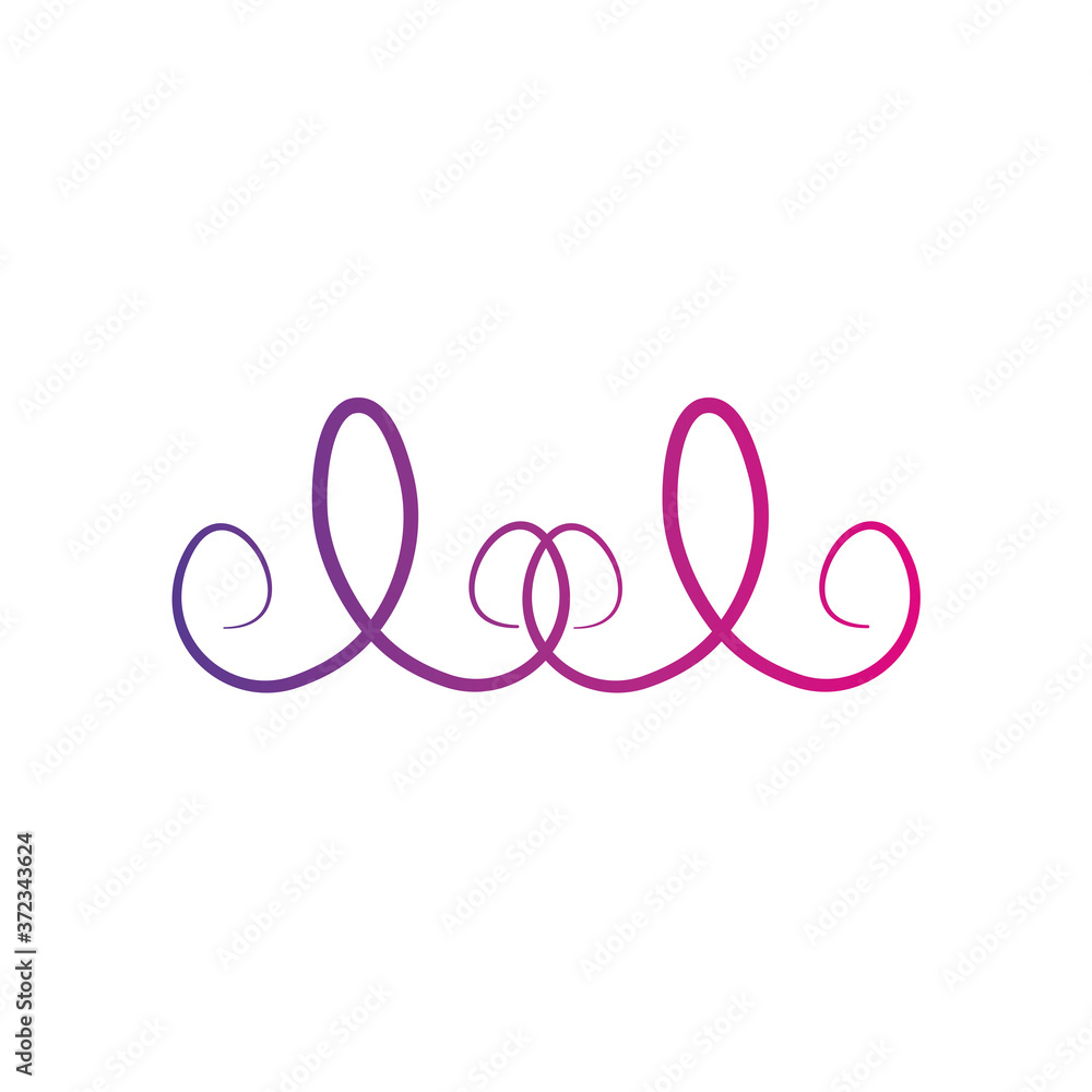 spiral decorative divider icon, flat style spiral decorative divider icon, flat style