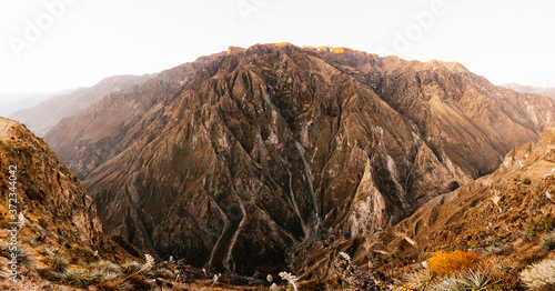 Amazing view of canyon in the andes mountain