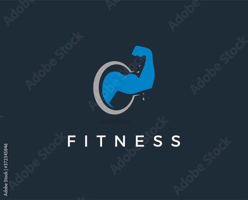 minimal fitness logo template - vector illustration