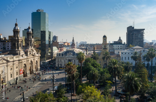 View over Plaza de Armas. Santiago, Chile.