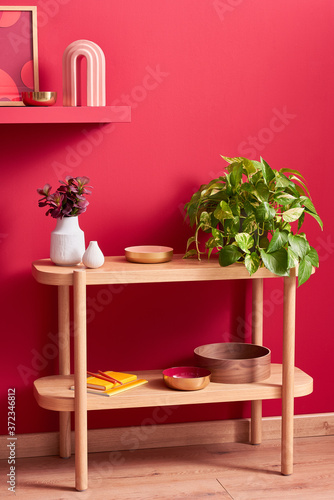 Decorations on table and shelf