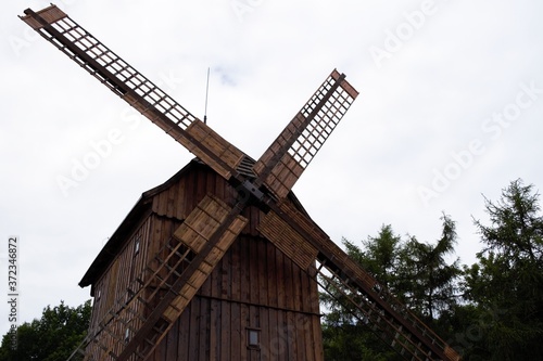 A wooden mill out of use in one of the coastal towns in Poland.