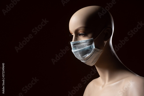 A mannequin in a medical ma...