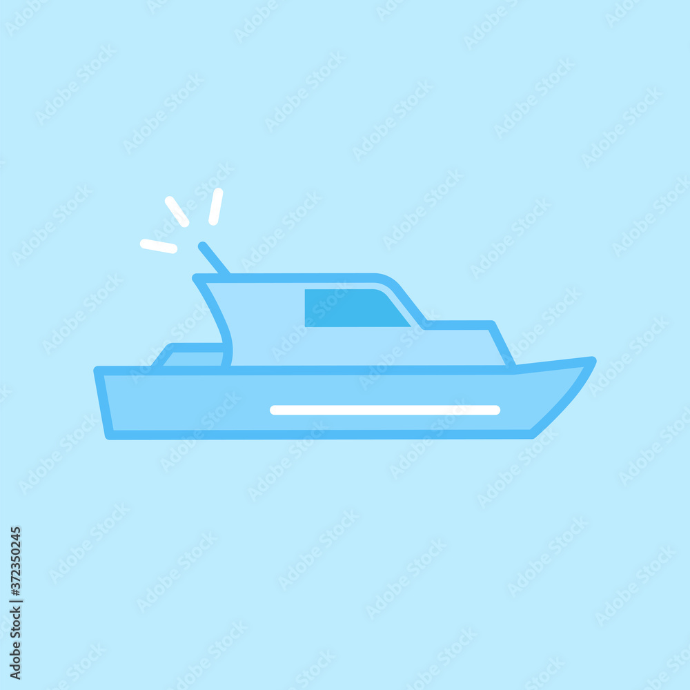 Yacht Boat Blue Vector Icon Background Yacht Boat Blue Vector Icon Background